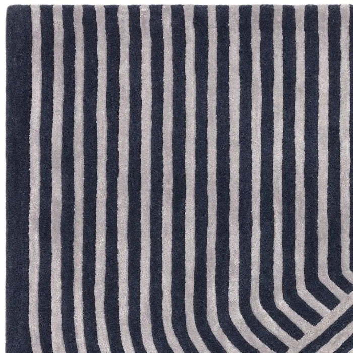 Asiatic matrix asiatic 97 solstice navy Blue, Navy Living Room Wool Rug.