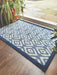 My Mats nylon indoor abstract geo Blue Kitchen  Washable Rug.
