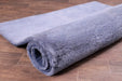HMC tipped luxe fur air force blue Blue Living Room Shaggy Rug.