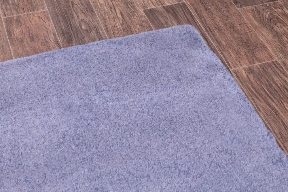 HMC tipped luxe fur air force blue Blue Living Room Shaggy Rug.