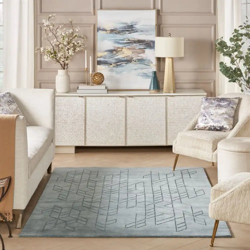 Nourison alessia ale 01 blue Blue Living Room  Rug.