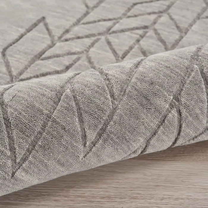 Nourison alessia ale 01 grey Grey Living Room  Rug.