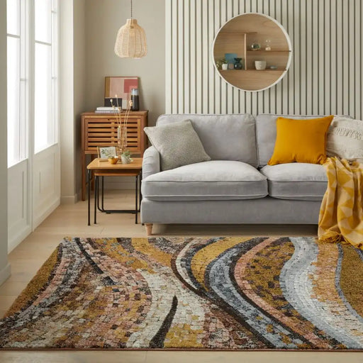 Concept Looms amara ama105 bronze Grey, Orange Living Room  Rug.