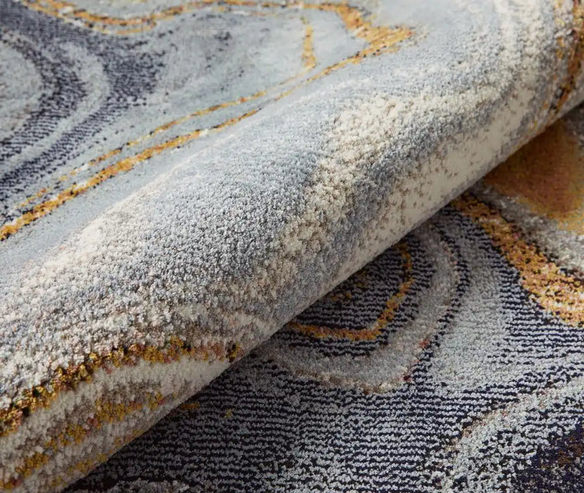 Concept Looms amara ama107 blue bronze Grey, Ivory, Orange Living Room  Rug.
