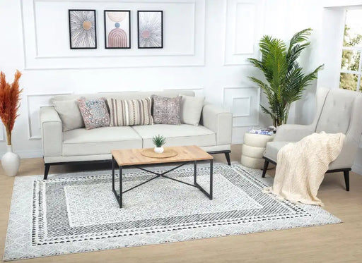 Surya feu ambre 2301 white Black, Ivory Living Room  Rug.