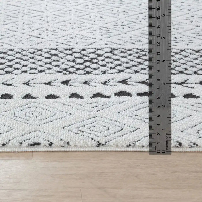 Surya feu ambre 2301 white Black, Ivory Living Room  Rug.