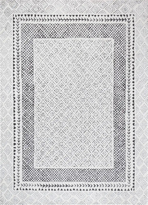 Surya feu ambre 2301 white Black, Ivory Living Room  Rug.