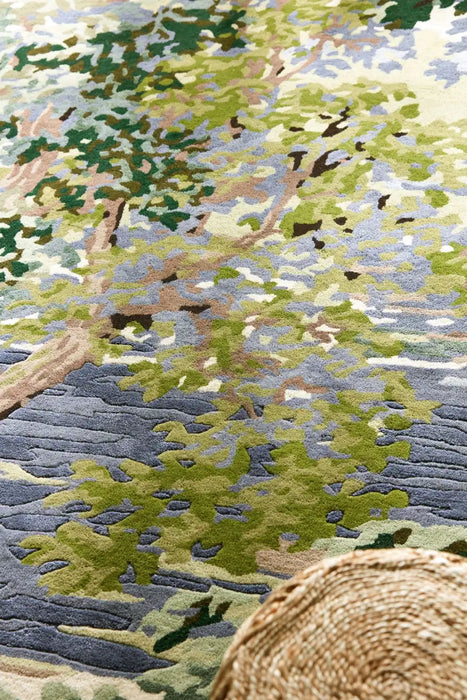 Sanderson sanderson ancient canopy forest green 146708 Green Living Room Wool Rug.