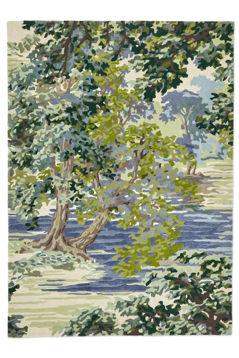 Sanderson sanderson ancient canopy forest green 146708 Green Living Room Wool Rug.