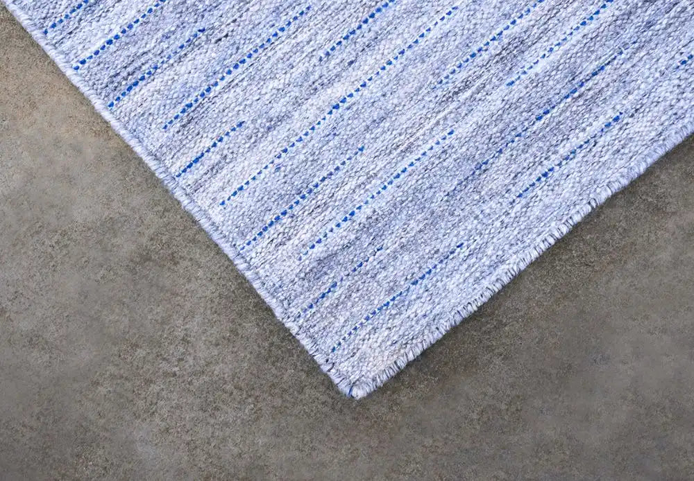 Woven Edge reverie anthracite mediterranean blue Blue Living Room  Rug.