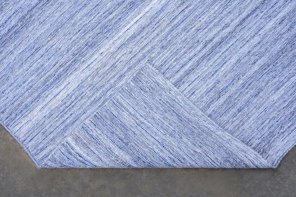 Woven Edge reverie anthracite mediterranean blue Blue Living Room  Rug.
