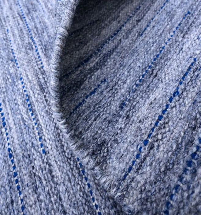 Woven Edge reverie anthracite mediterranean blue Blue Living Room  Rug.