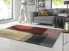 Wash + Dry decor arcadia Multicoloured, Red Living Room Washable Rug.