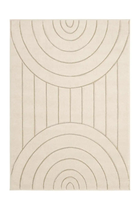 Homemaker sara arcs natural Beige Living Room Geometric Rug.