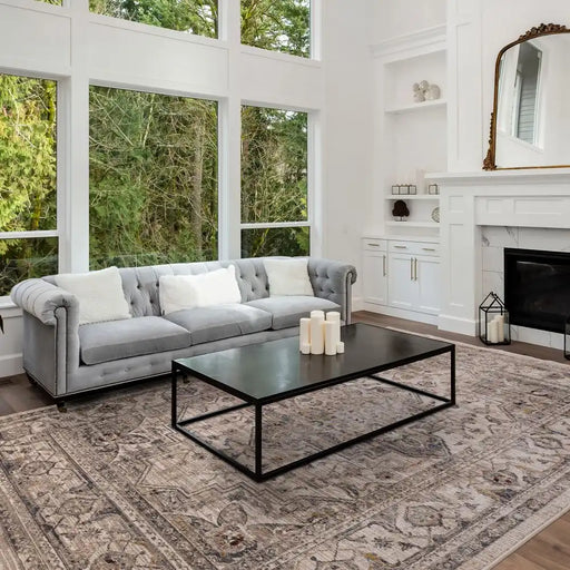Asiatic sovereign ash medallion 06 Beige Living Room Flat Weave Rug.