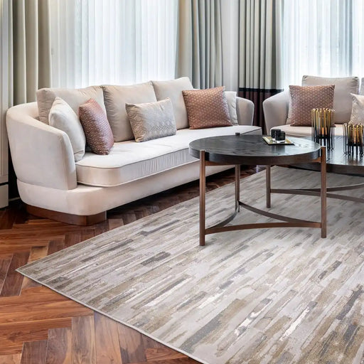 Asiatic aurora au25 impression Grey, Beige Living Room  Rug.