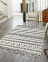 Likewise Matting toyko aztec Grey Living Room Geometric Rug.