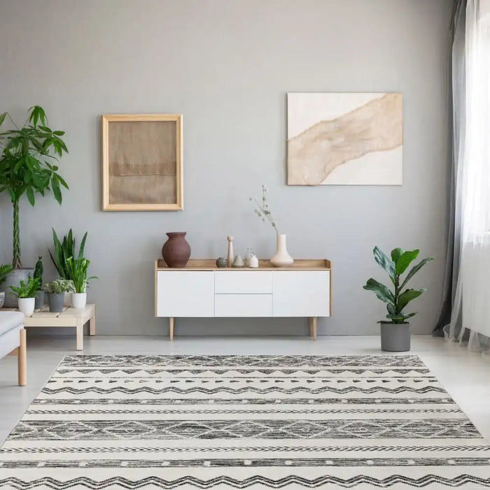 Likewise Matting toyko aztec Grey Living Room Geometric Rug.