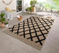 Serdim Rugs harper outdoor aztec black Brown, Black Living Room Natural Fibre Rug.