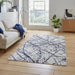 Think Rugs artemis b8403a blue silver Blue, Grey Living Room Geometric Rug.