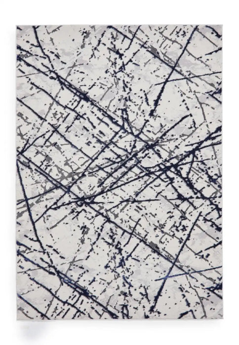 Think Rugs artemis b8403a blue silver Blue, Grey Living Room Geometric Rug.