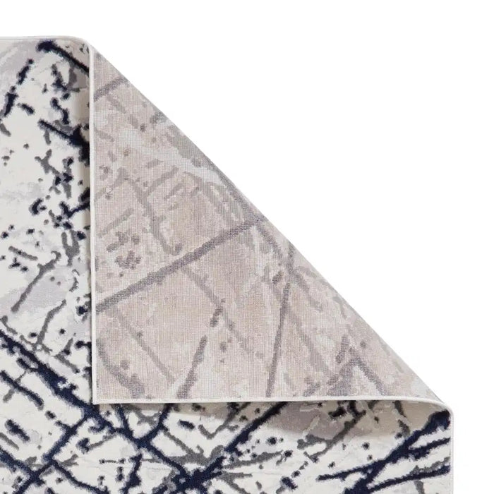 Think Rugs artemis b8403a blue silver Blue, Grey Living Room Geometric Rug.