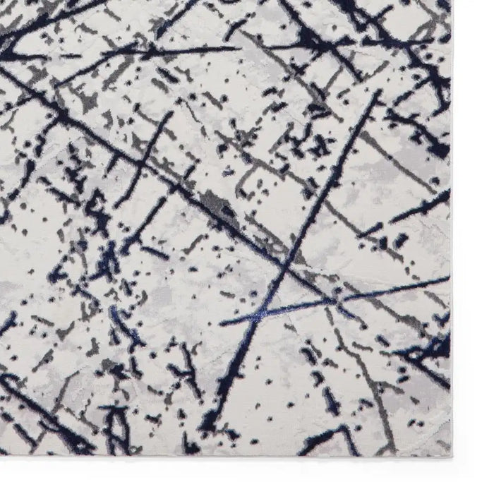 Think Rugs artemis b8403a blue silver Blue, Grey Living Room Geometric Rug.