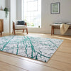 Think Rugs artemis b8403a green silver Green, Grey Living Room Geometric Rug.