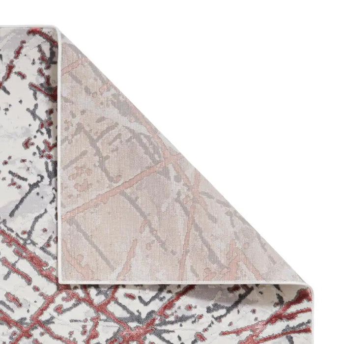 Think Rugs artemis b8403a pink silver Grey, Pink Living Room Geometric Rug.