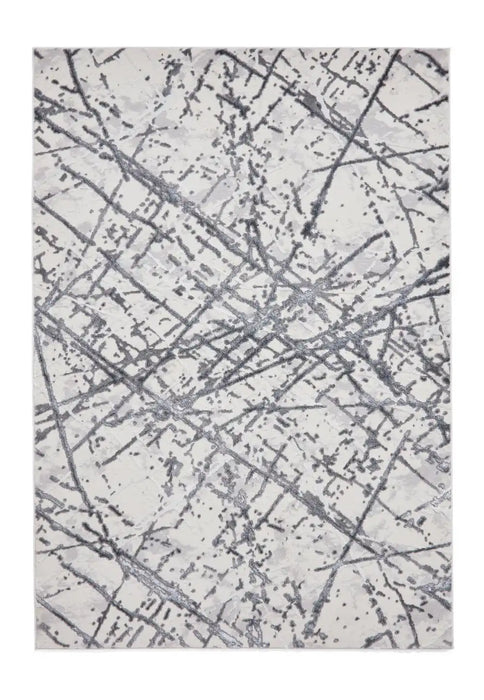 Think Rugs artemis b8403a silver Grey Living Room Geometric Rug.