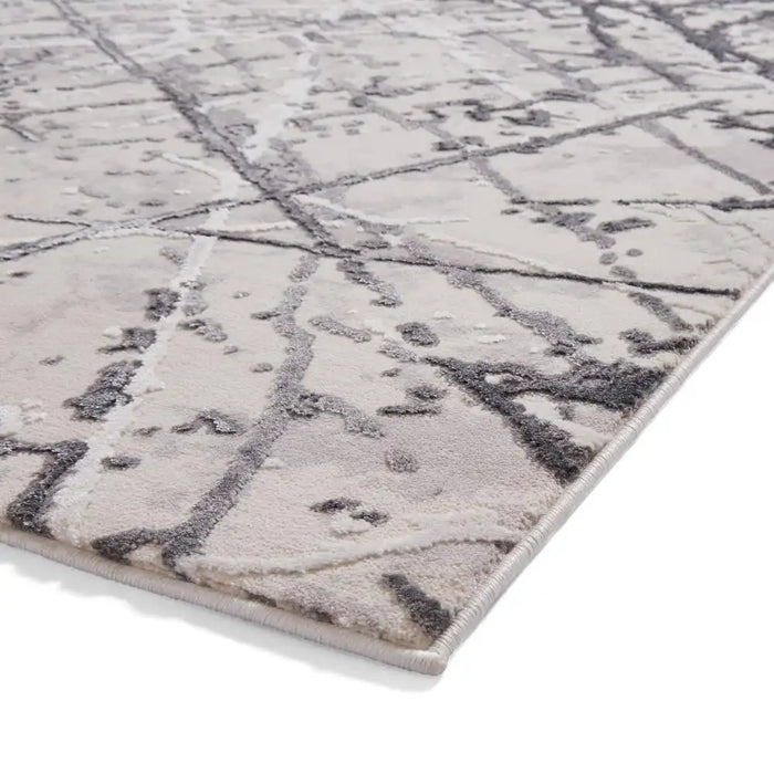 Think Rugs artemis b8403a silver Grey Living Room Geometric Rug.