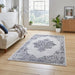 Think Rugs artemis b9076a blue silver Blue, Grey Living Room Geometric Rug.