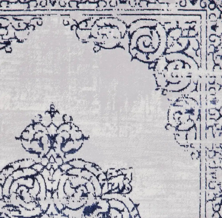 Think Rugs artemis b9076a blue silver Blue, Grey Living Room Geometric Rug.