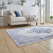 Think Rugs artemis b9076a blue silver Blue, Grey Living Room Geometric Rug.