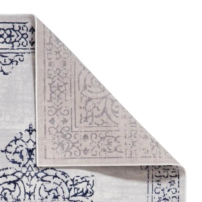 Think Rugs artemis b9076a blue silver Blue, Grey Living Room Geometric Rug.