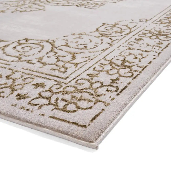 Think Rugs artemis b9076a gold silver Grey, Yellow Living Room Geometric Rug.
