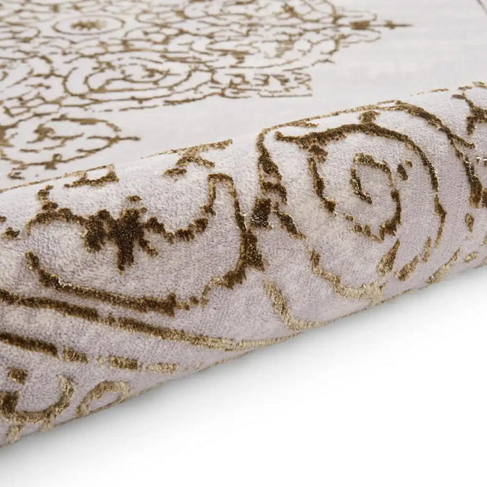 Think Rugs artemis b9076a gold silver Grey, Yellow Living Room Geometric Rug.