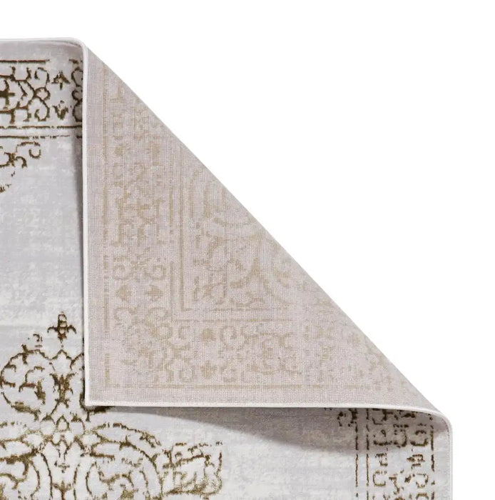 Think Rugs artemis b9076a gold silver Grey, Yellow Living Room Geometric Rug.