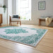 Think Rugs artemis b9076a green silver Green, Grey Living Room Geometric Rug.