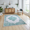 Think Rugs artemis b9076a green silver Green, Grey Living Room Geometric Rug.