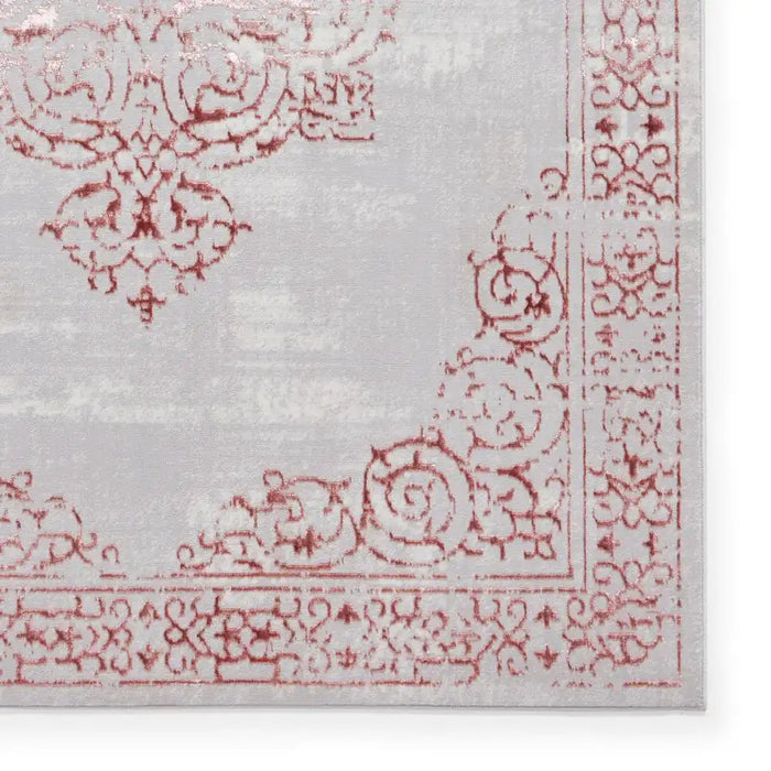 Think Rugs artemis b9076a rose silver Grey, Pink Living Room Geometric Rug.