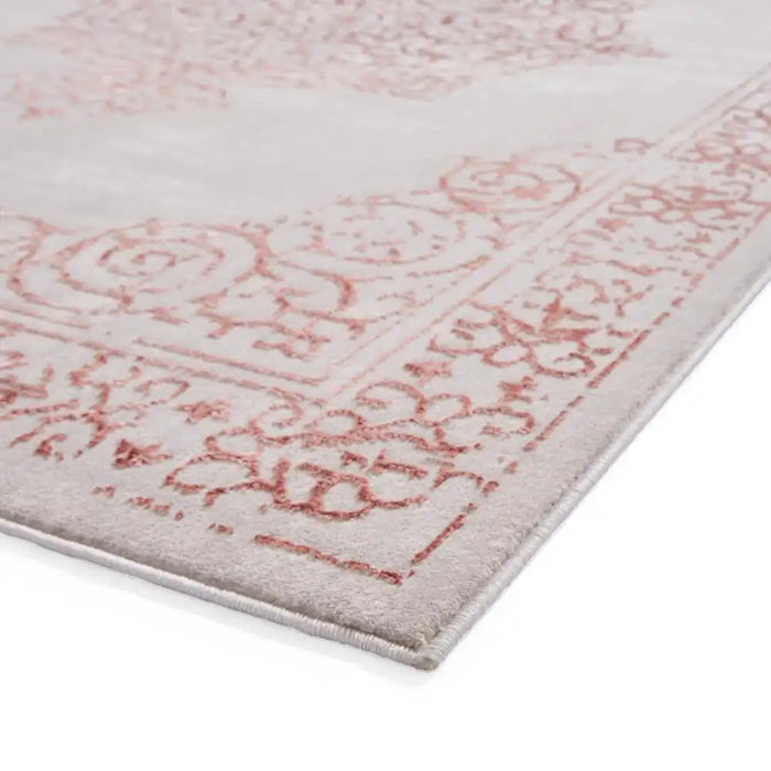 Think Rugs artemis b9076a rose silver Grey, Pink Living Room Geometric Rug.