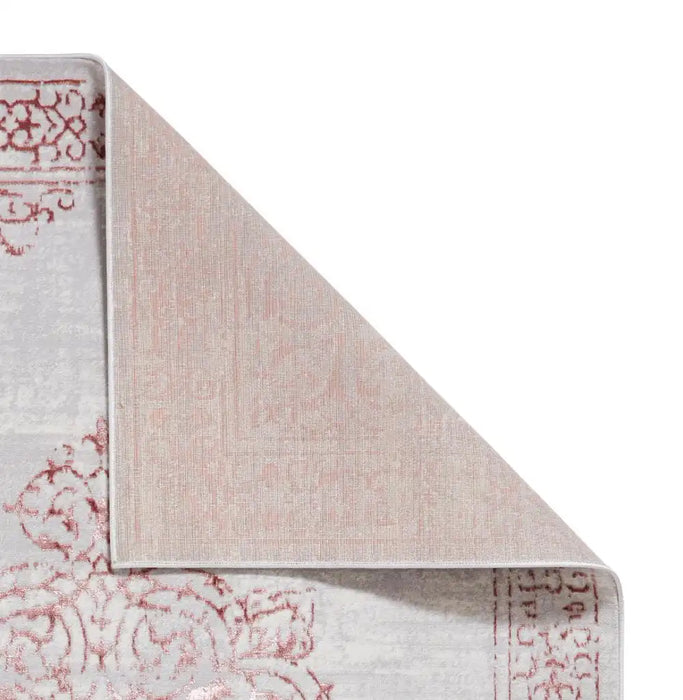 Think Rugs artemis b9076a rose silver Grey, Pink Living Room Geometric Rug.