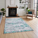 Think Rugs artemis b9289a green Green, Grey Living Room Geometric Rug.