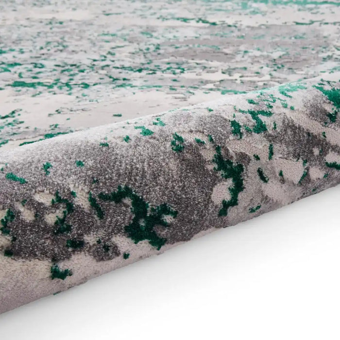 Think Rugs artemis b9289a green Green, Grey Living Room Geometric Rug.
