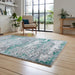 Think Rugs artemis b9289a green Green, Grey Living Room Geometric Rug.