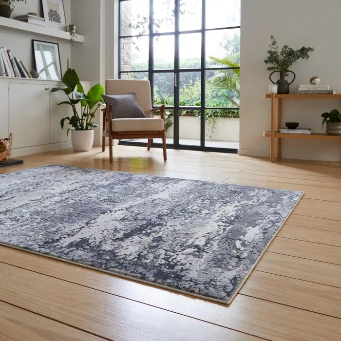 Think Rugs artemis b9289a grey Grey Living Room Geometric Rug.