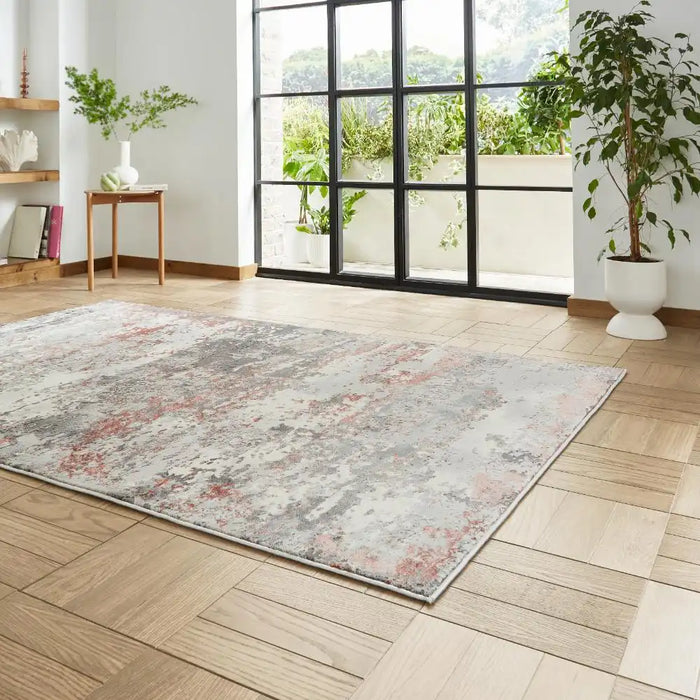 Think Rugs artemis b9289a pink Multicoloured, Pink Living Room Geometric Rug.