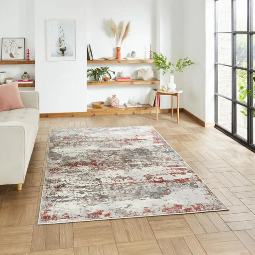 Think Rugs artemis b9289a pink Multicoloured, Pink Living Room Geometric Rug.