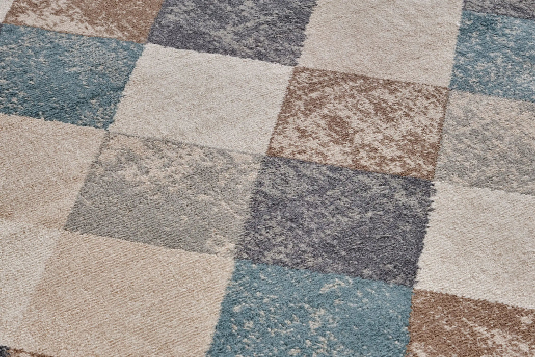 Hanse Home terrain bakke cream multi Blue, Multicoloured, Cream Living Room Moroccan Rug.